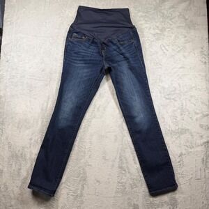 Old Navy Maternity Skinny Jeans Dark Wash Full Panel Size 10 Stretch Denim